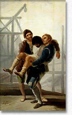 D&eacute;tail du ma&ccedil;on bless&eacute; de Goya,  1787