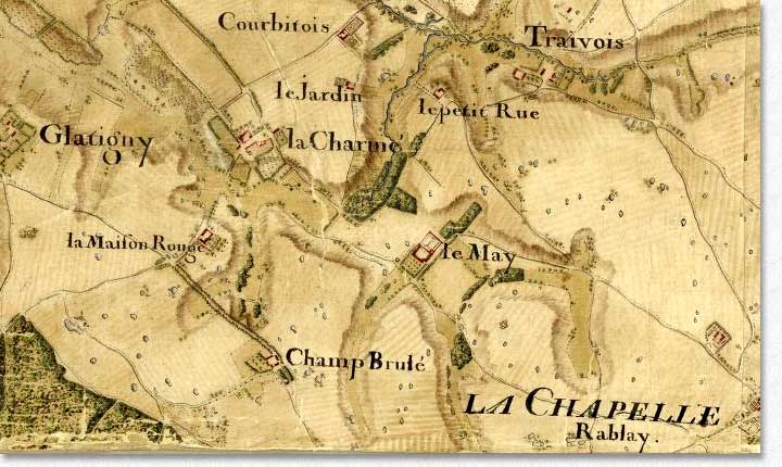 Extrait du Plan topographique de la région de Montereau, 1742, plan n°9