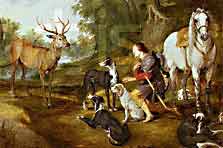 St Hubert par Brueghel le vieux. D&eacute;tail